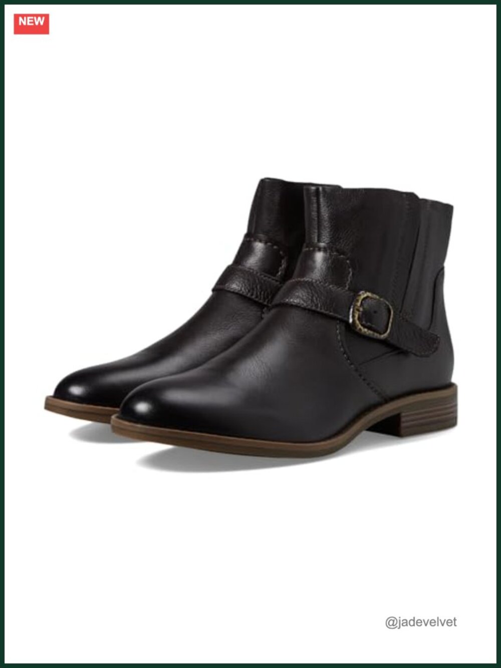 Clarks Leather Ankle Bootie with Cushioned Footbed